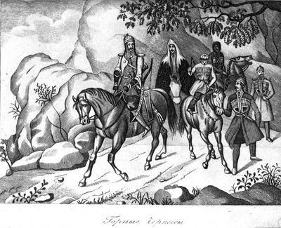 Mountain Cherkes z książki z książki Kaukaz i to górskie zamieszkiwanie w ich współczesnym stanie autorstwa Nikolay Danilevsky